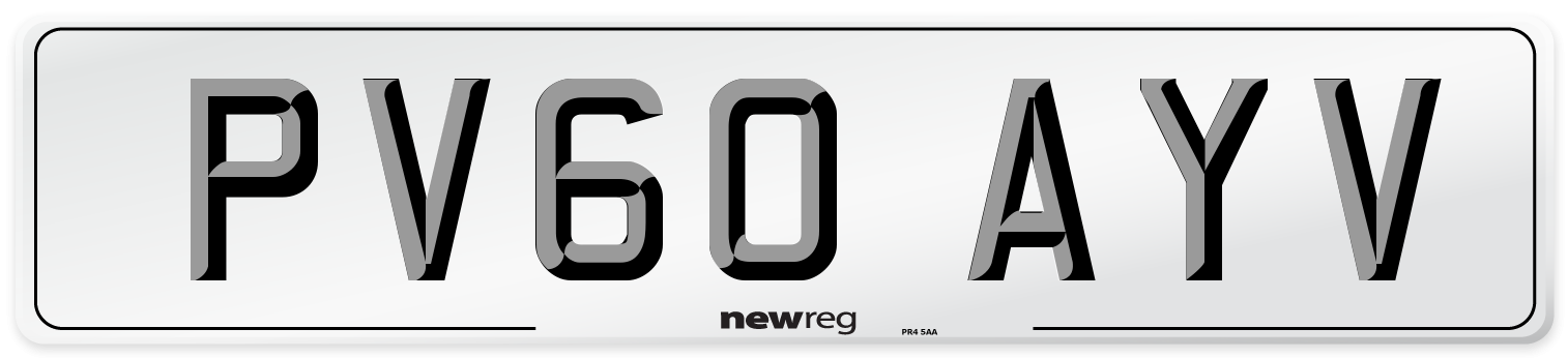 PV60 AYV Number Plate from New Reg